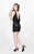 Primavera Couture - Sequined Cowl High Halter Sheath Cocktail Dress 1673 in Black