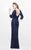 Primavera Couture - Quarter Length Sleeve Sequined Bateau Neck Sheath Dress 1683 in Purple