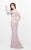 Primavera Couture - Bead Embellished Long Sleeve Bateau Neck Sheath Dress 1707 in Neutral