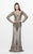 Primavera Couture - Imperial Long Sleeved Full Beaded Long Sheath Dress  1720 in Neutral and Gold