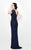 Primavera Couture - Bead Embellished Short Sleeve V-Neck Sheath Dress 1722 in Purple