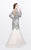 Primavera Couture - Stunning Beaded Long Sleeve Mermaid Gown 1725 in Neutral and Gray