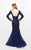 Primavera Couture - Stunning Beaded Long Sleeve Mermaid Gown 1725 in Blue