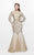 Primavera Couture - Stunning Beaded Long Sleeve Mermaid Gown 1725 in Neutral and Gold