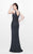 Primavera Couture - Beaded V-Neck Long Sheath Dress 1726 in Blue