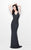 Primavera Couture - Beaded V-Neck Long Sheath Dress 1726 in Blue
