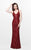 Primavera Couture - Baroque Sequined V-Neck Sheath Gown 1732 in Red