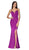 Cinderella Divine - 7470 Fitted Empire Waist Sleeveless Long Dress In Purple