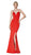 Cinderella Divine - 7470 Fitted Empire Waist Sleeveless Long Dress In Red