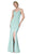 Cinderella Divine - 7470 Fitted Empire Waist Sleeveless Long Dress In Blue and Green