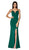Cinderella Divine - 7470 Fitted Empire Waist Sleeveless Long Dress In Green