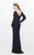 Primavera Couture - Long Sleeve Embellished Long Gown with Beaded Scallop Pattern 1738 in Blue