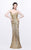 Primavera Couture - Flourish Adorned Sweetheart Sheath Gown 1744 in Gold