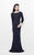 Primavera Couture - Regal Sequined Long Sleeves Bateau Sheath Gown 1747 in Blue