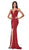 Cinderella Divine - 7470 Fitted Empire Waist Sleeveless Long Dress In Red