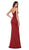 Cinderella Divine - 7470 Fitted Empire Waist Sleeveless Long Dress In Red