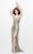 Primavera Couture - Art Deco-Inspired Sweetheart Sheath Gown with Slit 1805 in Neutral and Gold