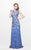 Primavera Couture - Exquisite Multi-Colored Leafy Patterned Long Dress 1812 in Blue and Multi-Color