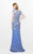 Primavera Couture - Exquisite Multi-Colored Leafy Patterned Long Dress 1812 in Blue and Multi-Color