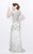 Primavera Couture - Exquisite Multi-Colored Leafy Patterned Long Dress 1812 in White