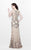 Primavera Couture - Exquisite Multi-Colored Leafy Patterned Long Dress 1812 in Neutral and Multi-Color