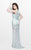 Primavera Couture - Bead Embellished Illusion Halter Neck Sheath Dress 1821 in Green