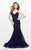 Primavera Couture - Long Sequined Fitted Trumpet Gown 1840 in Blue