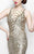 Primavera Couture - Sequined Sleeveless Long Gown with Slit 1843 in Nude