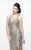 Primavera Couture - Sequined Sleeveless Long Gown with Slit 1843 in Nude
