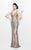 Primavera Couture - Sequined Sleeveless Long Gown with Slit 1843 in Nude