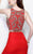 Primavera Couture - Two Piece Sleeveless Long Gown with Slit 1846 in Red