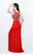 Primavera Couture - Two Piece Sleeveless Long Gown with Slit 1846 in Red