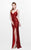 Primavera Couture - Magnificently Embellished Sweetheart Cutout Sheath Gown 1853 in Red