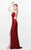 Primavera Couture - Magnificently Embellished Sweetheart Cutout Sheath Gown 1853 in Red