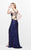Primavera Couture - Magnificently Embellished Sweetheart Cutout Sheath Gown 1853 in Blue