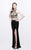 Primavera Couture - Gorgeous High Illusion Two-Piece Sheath Gown 1857 in Neutral and Black