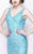 Primavera Couture - Sleeveless V-Neck Long Dress with Slit 1858 in Blue