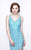 Primavera Couture - Sleeveless V-Neck Long Dress with Slit 1858 in Blue