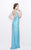 Primavera Couture - Sleeveless V-Neck Long Dress with Slit 1858 in Blue