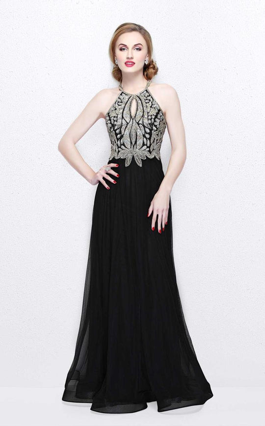 Primavera Couture - Sparkling Halter Evening Gown 1860 in Black