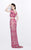 Primavera Couture - Two Piece V-Neck Long Dress 1864 in Pink
