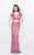 Primavera Couture - Two Piece V-Neck Long Dress 1864 in Pink