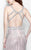 Primavera Couture - Glittering Long V-Neck Dress with Slit 1870 in Nude