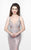 Primavera Couture - Glittering Long V-Neck Dress with Slit 1870 in Nude
