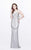 Primavera Couture - Multi-Color Sequined Sleeveless Long Dress 1872 in White and Multi-Color