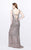 Primavera Couture - Sparkling V-Neck Long Dress with High Slit 1874 in Pink