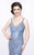 Primavera Couture - Sparkling V-Neck Long Dress with High Slit 1874 in Blue