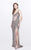 Primavera Couture - Sparkling V-Neck Long Dress with High Slit 1874 in Pink