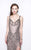 Primavera Couture - Sparkling V-Neck Long Dress with High Slit 1874 in Pink