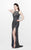 Primavera Couture - Long Jewel Sequined Dress with Slit 1875 in Gray